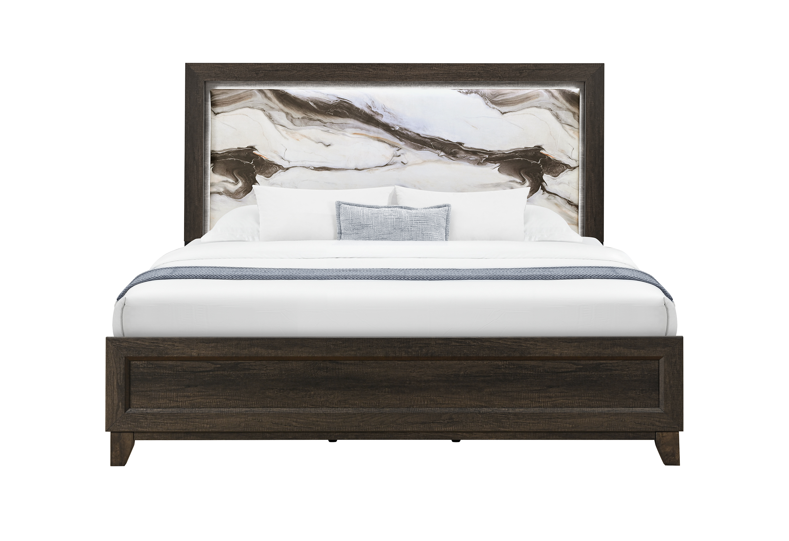 Harmony - 5 Piece Bedroom Set (Bed, Dresser & Mirror, Nightstand, Chest) - Dark Brown - Image 4