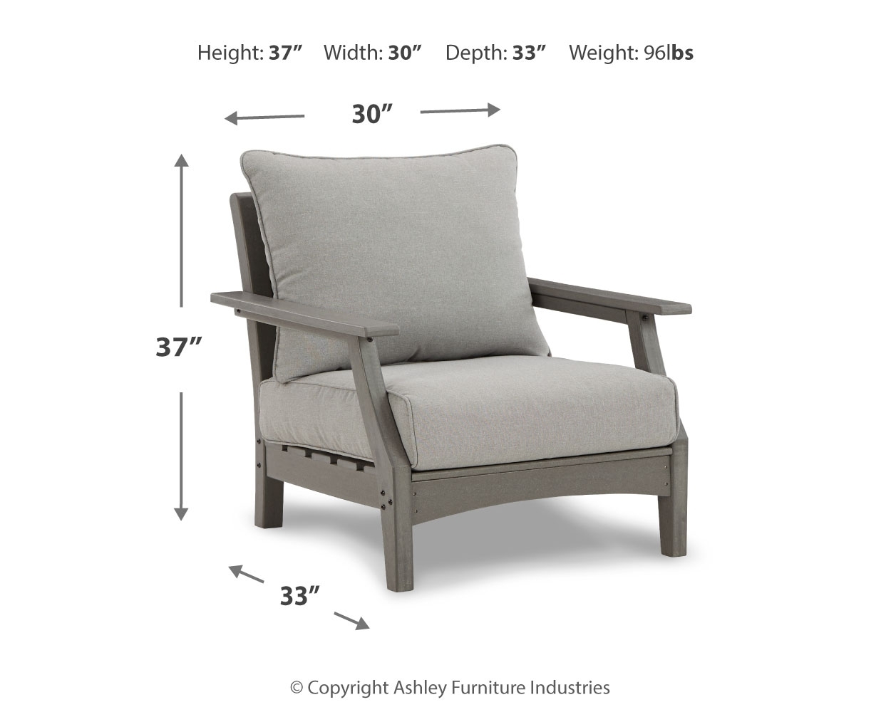 Visola - Lounge Chair w/Cushion (Set of 2) - Gray - Image 7