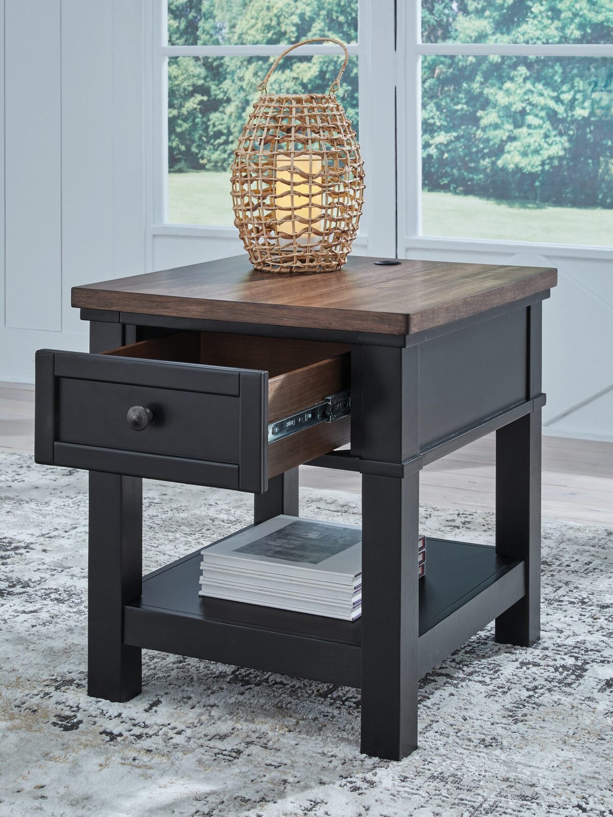 Wildenauer - Rectangular End Table - Brown / Black - Image 9