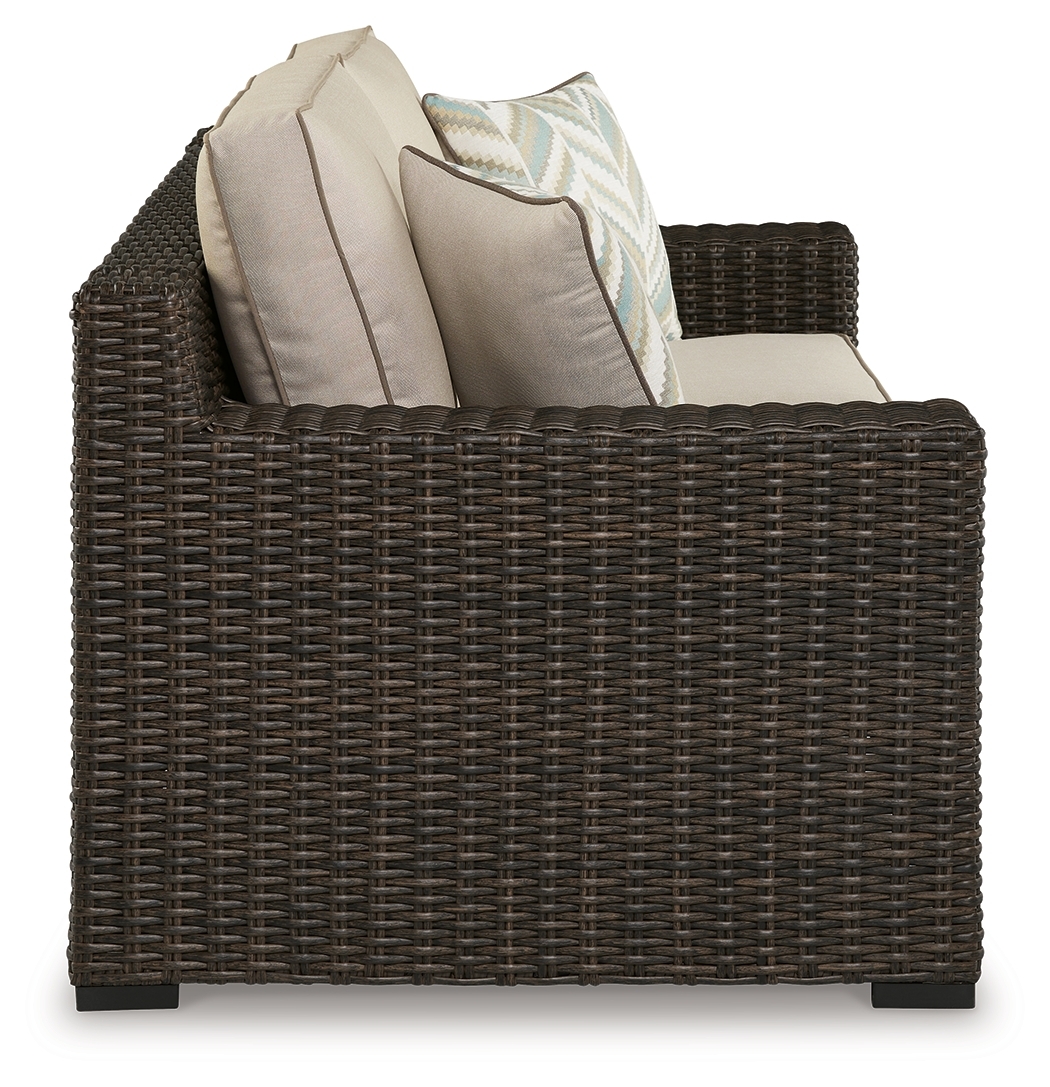 Coastline Bay - Loveseat W/Cushion - Brown - Image 4