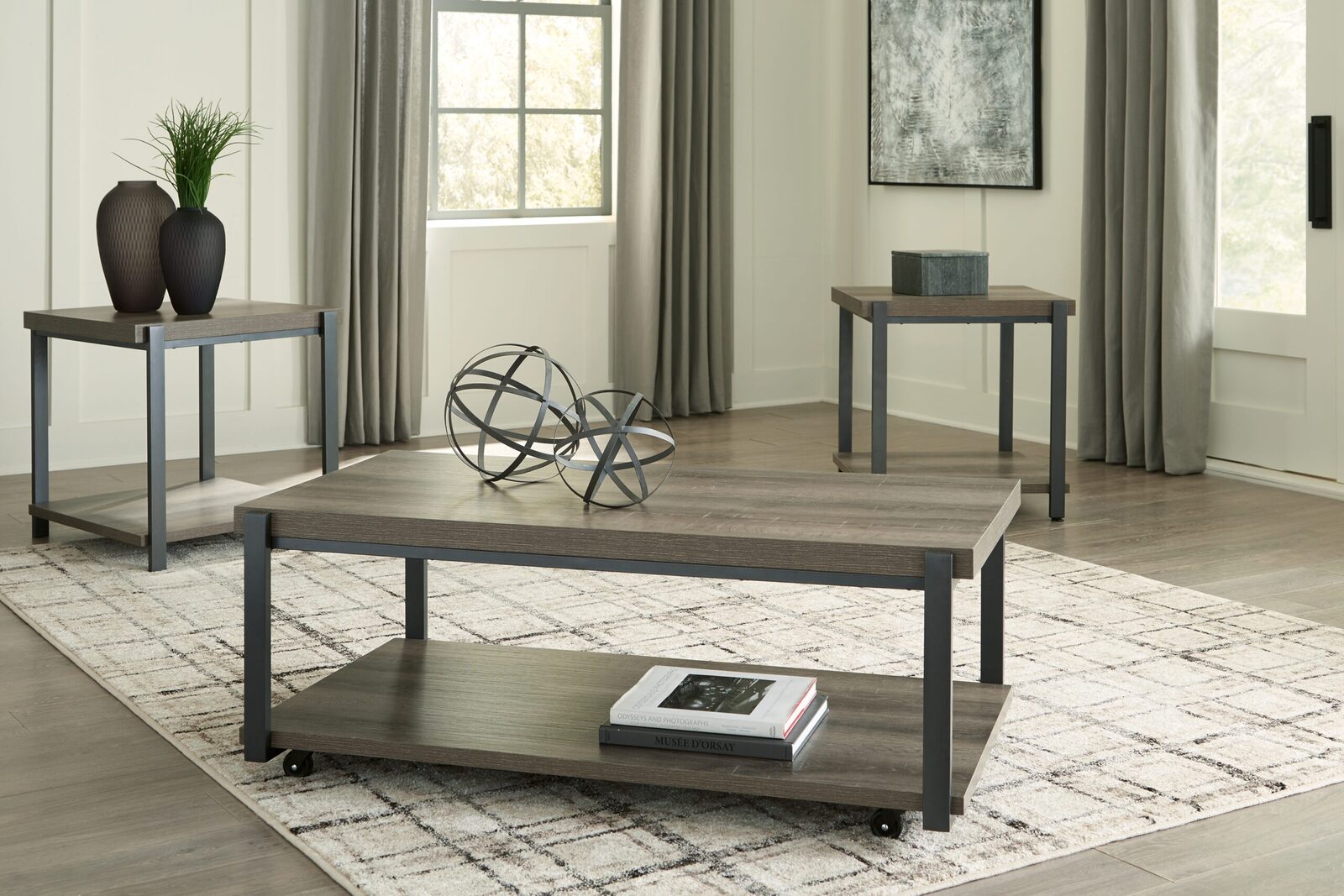 Wilmaden - Occasional Table Set (Set of 3) - Gray / Black - Image 2