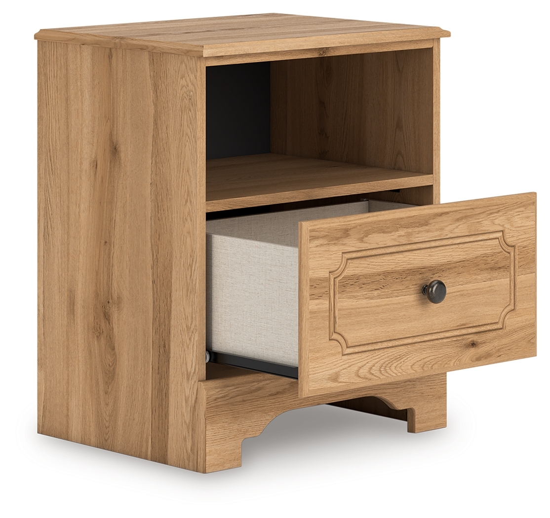Aleaport - One Drawer Night Stand - Warm Brown - Image 2