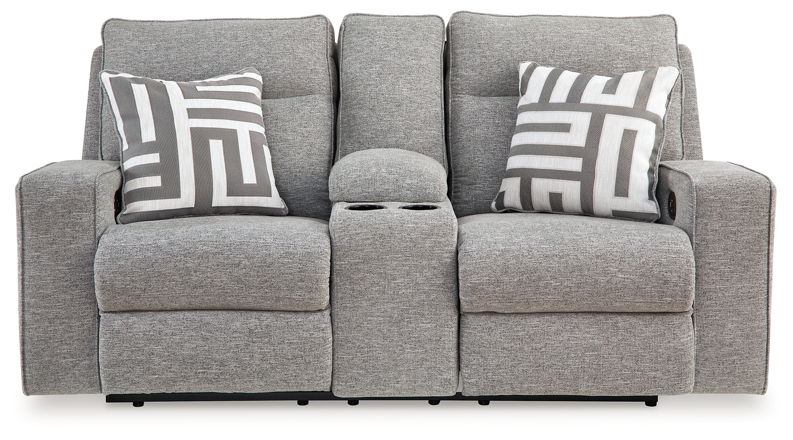 Biscoe - Power Reclining Loveseat With Console /Adj Headrest - Pewter - Image 4
