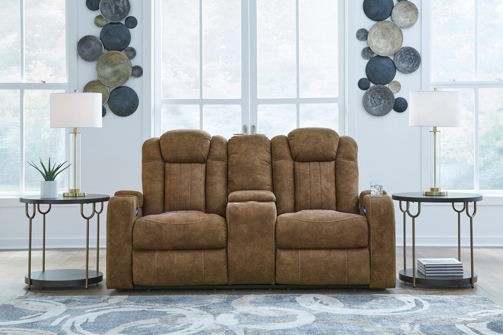 Wolfridge - Power Reclining Loveseat With Console /Adj Hdrst - Brindle - Image 2