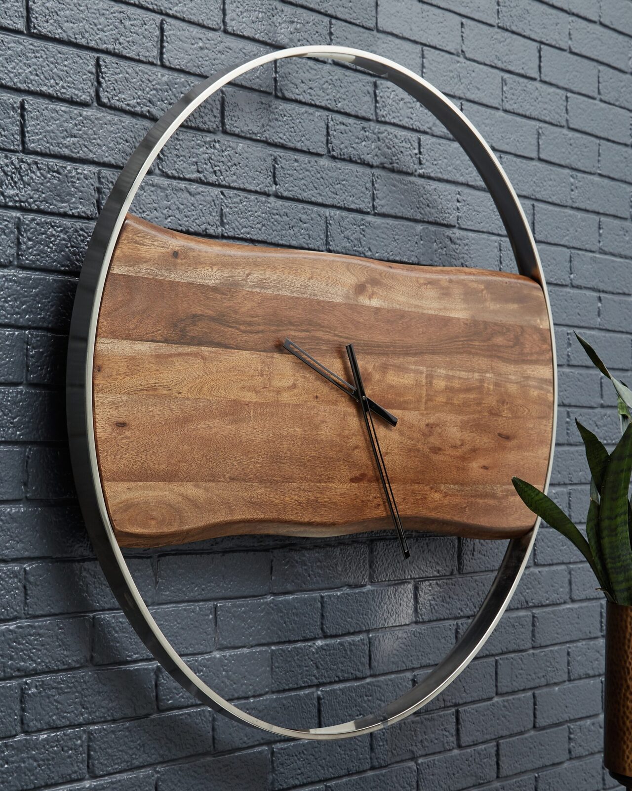 Panchali - Wall Clock - Brown / Silver Finish - Image 2