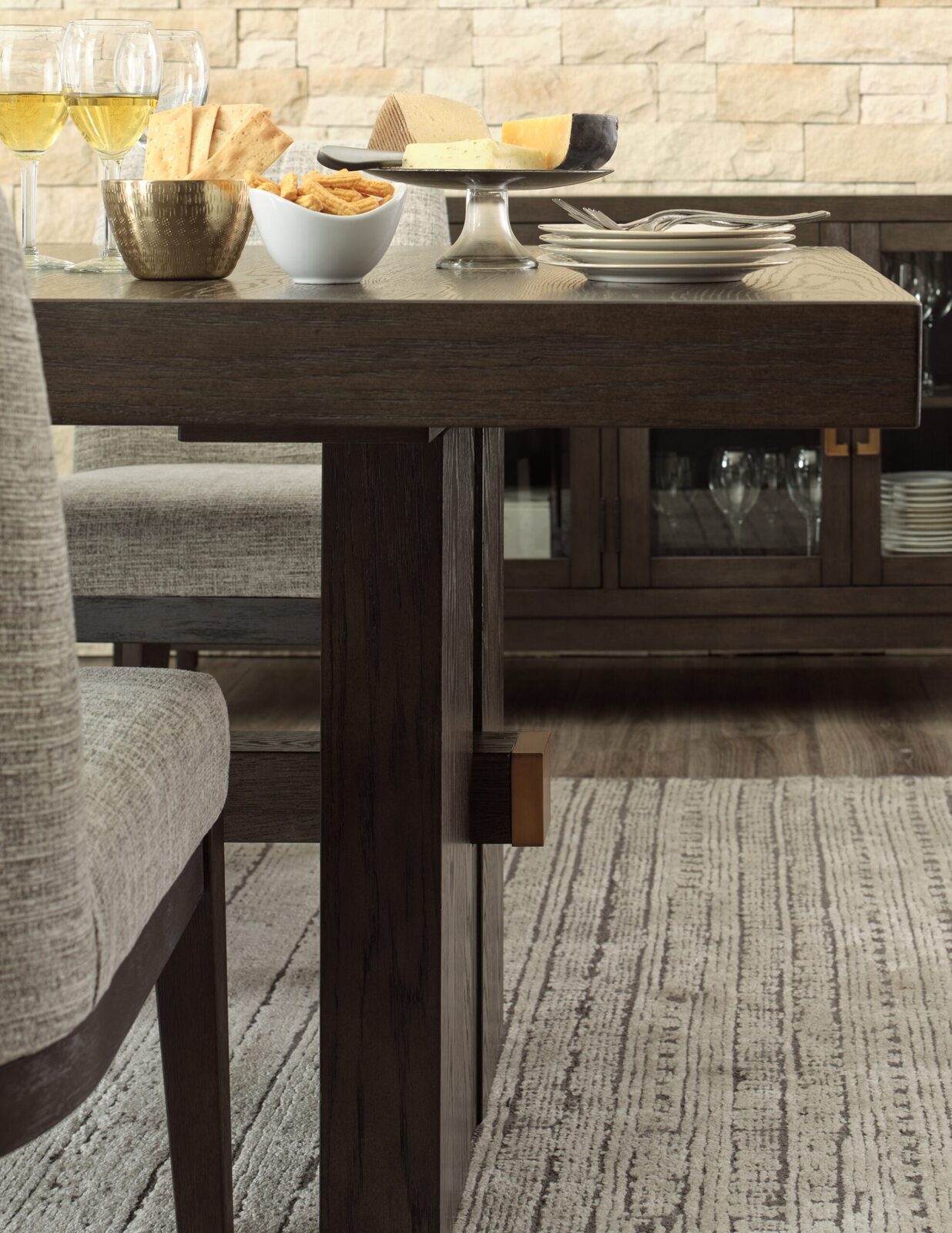 Burkhaus - Rectangular Dining Room Extension Table - Dark Brown - Image 8