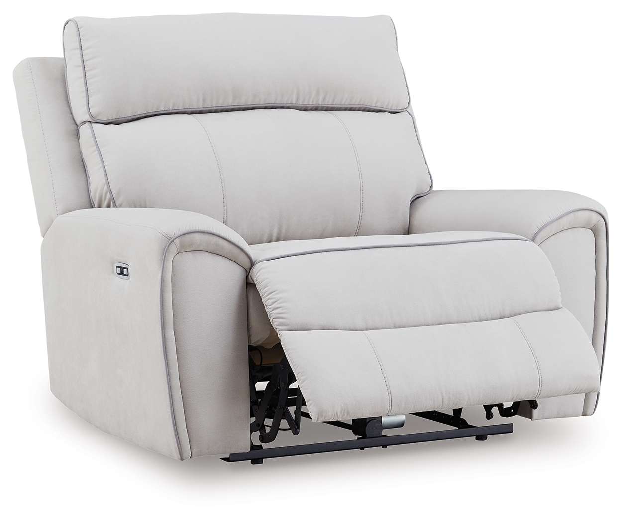 Social Pointe - Power Recliner / Adjustable Headrest - Pearl / Ash - Image 3