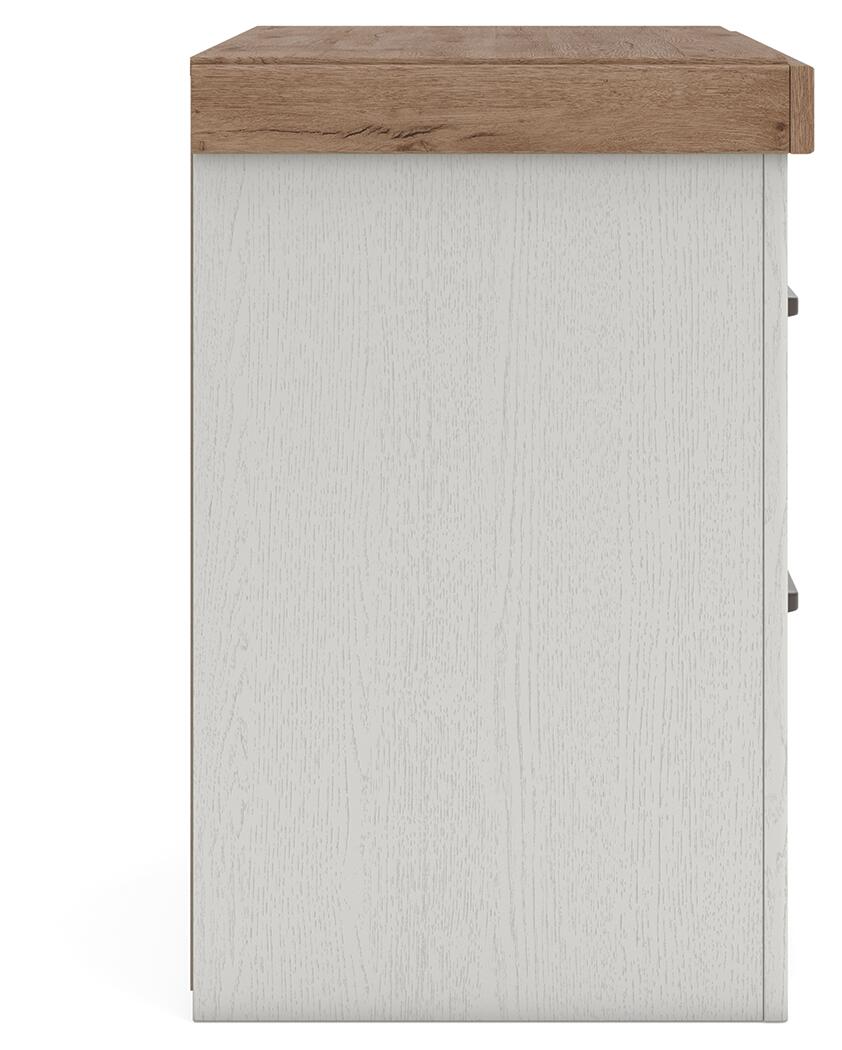 Savonport - Two Drawer Night Stand - White / Brown - Image 5