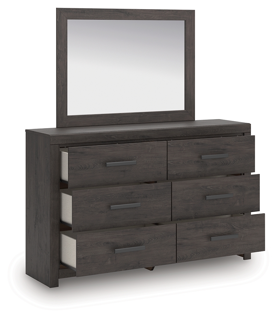 Prendonea - Dresser and Mirror - Charcoal - Image 4