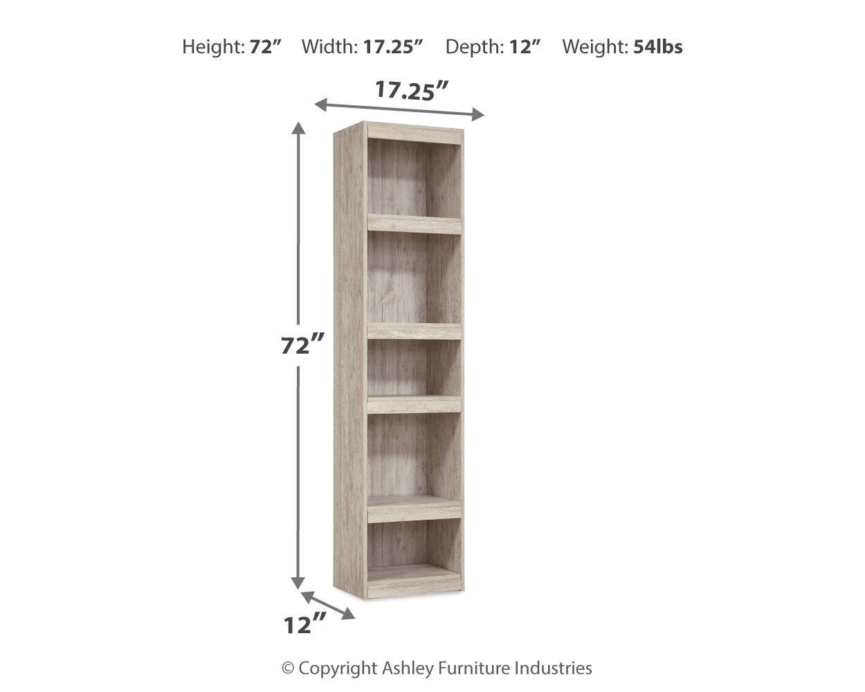 Willowton - Pier - 4 Shelves - Whitewash - Image 5