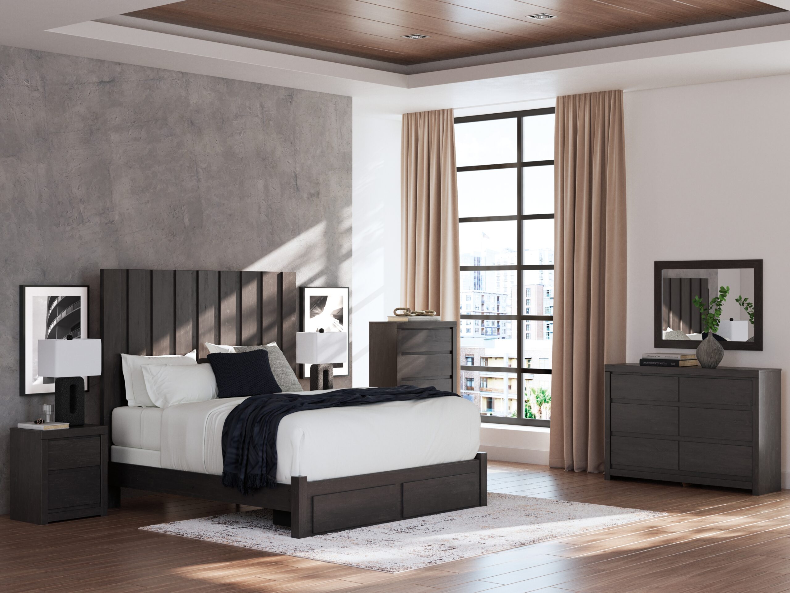 Fraluna - Two Drawer Night Stand - Charcoal - Image 11