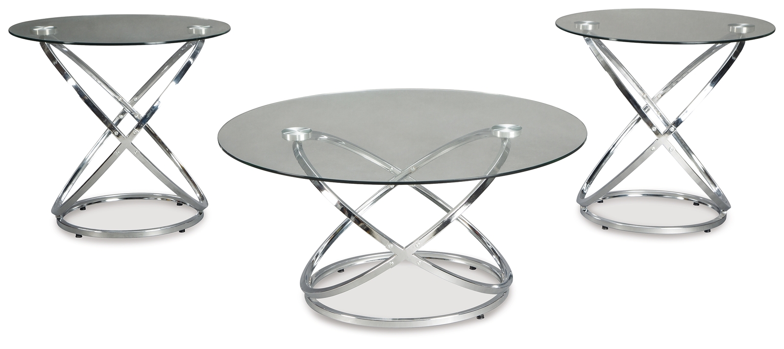 Hollynyx - Occasional Table Set (Set of 3) - Chrome Finish - Image 3