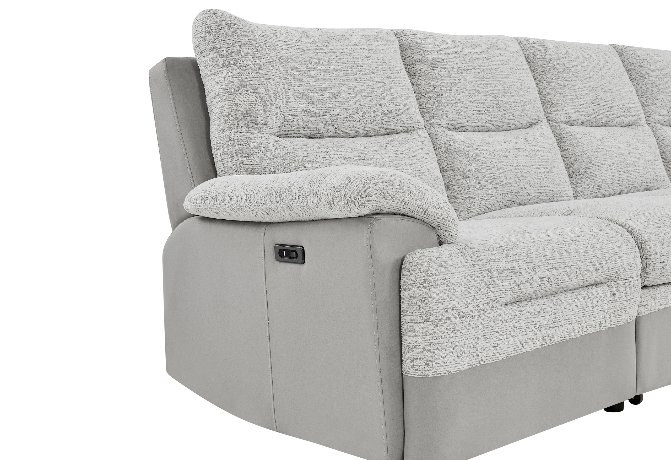 U3822 - Sectional With Pull Out Bed And USB - Light Gray - Image 6