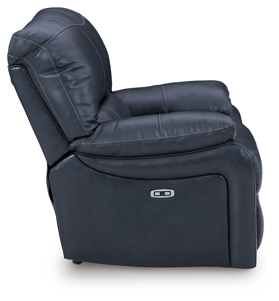 Leesworth - 3 Pc. - Power Reclining Sofa, Power Reclining Loveseat, Power Rocker Recliner - Ocean - Image 13