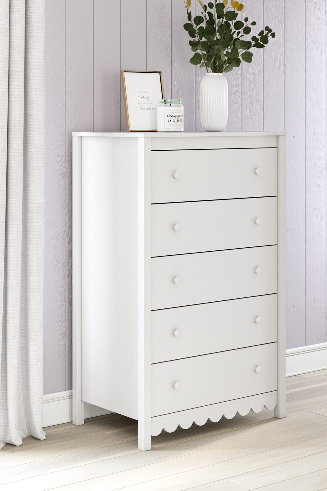 Hallityn - Five Drawer Chest - White - Image 2