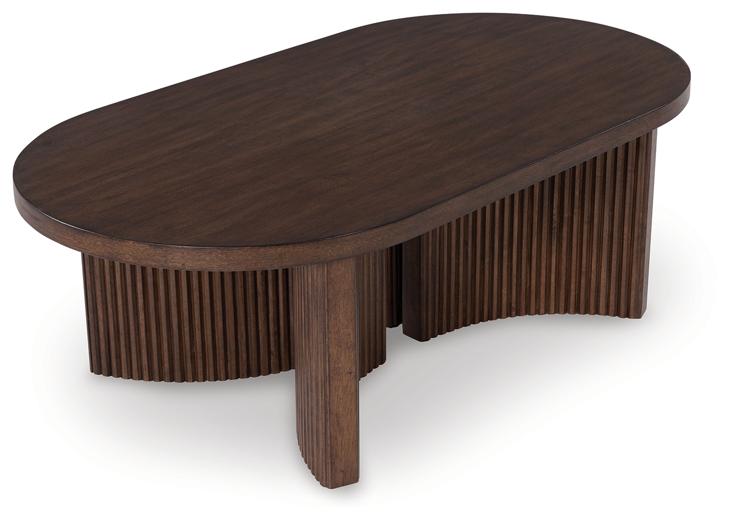 Korestone - Oval Cocktail Table - Dark Brown - Image 3