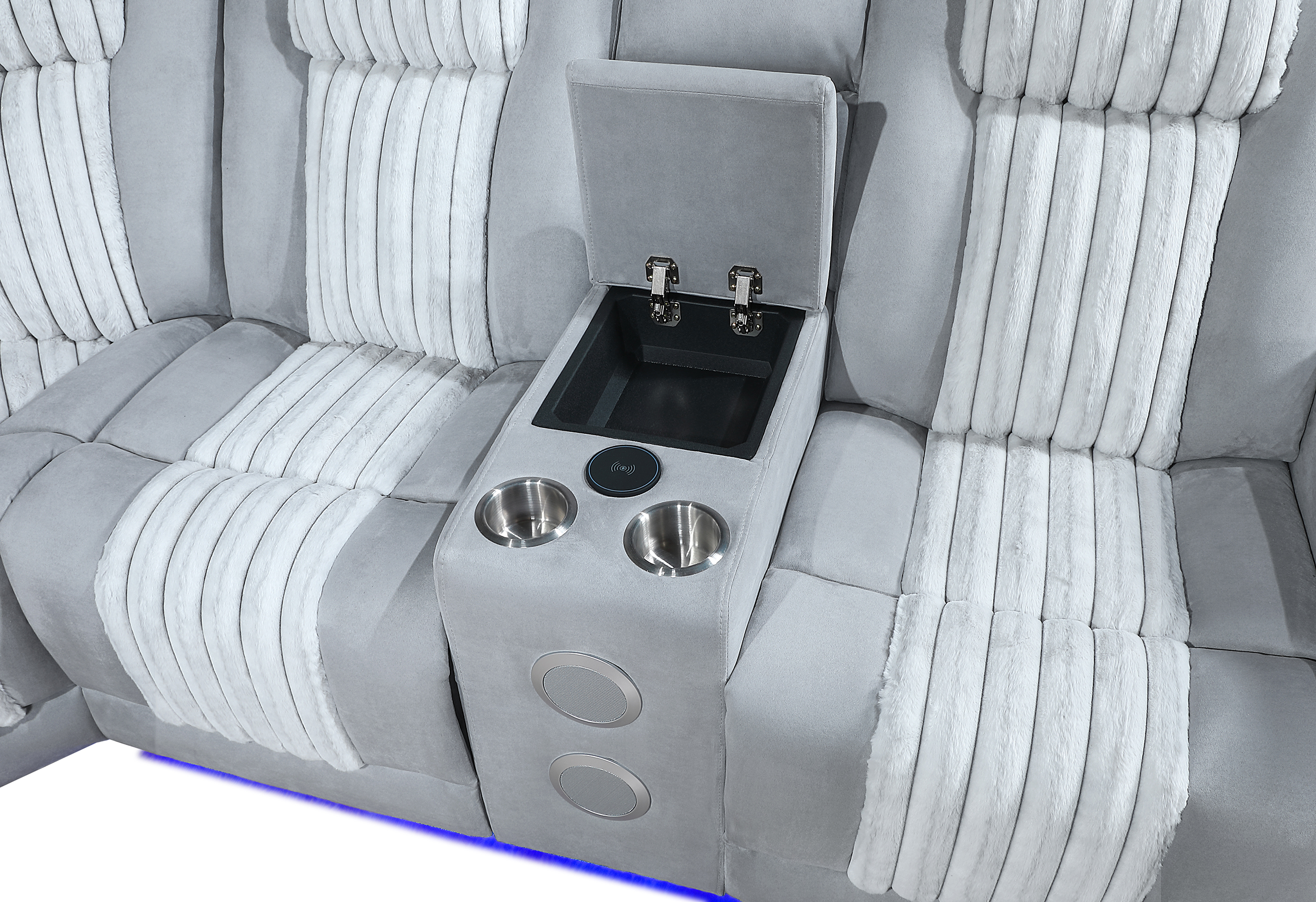 U8000 - P2 Sectional With LED - Light Gray - Image 2