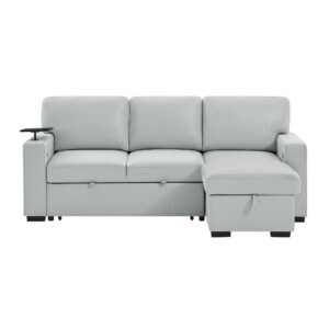U0212 - Sofa Bed Arms With USB And 1 Table Tray - Blanche Silver