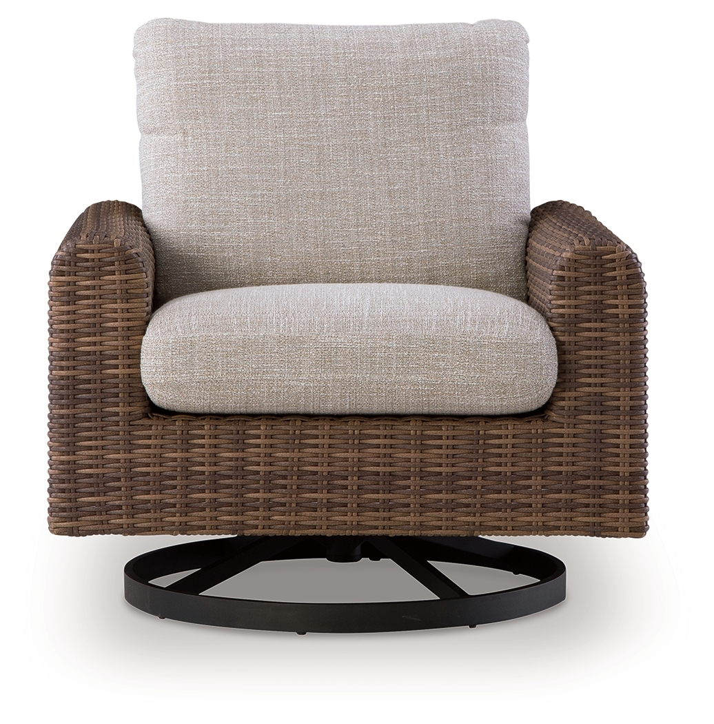Dolan Creek - Swivel Lounge With Cushion - Gray / Brown - Image 3