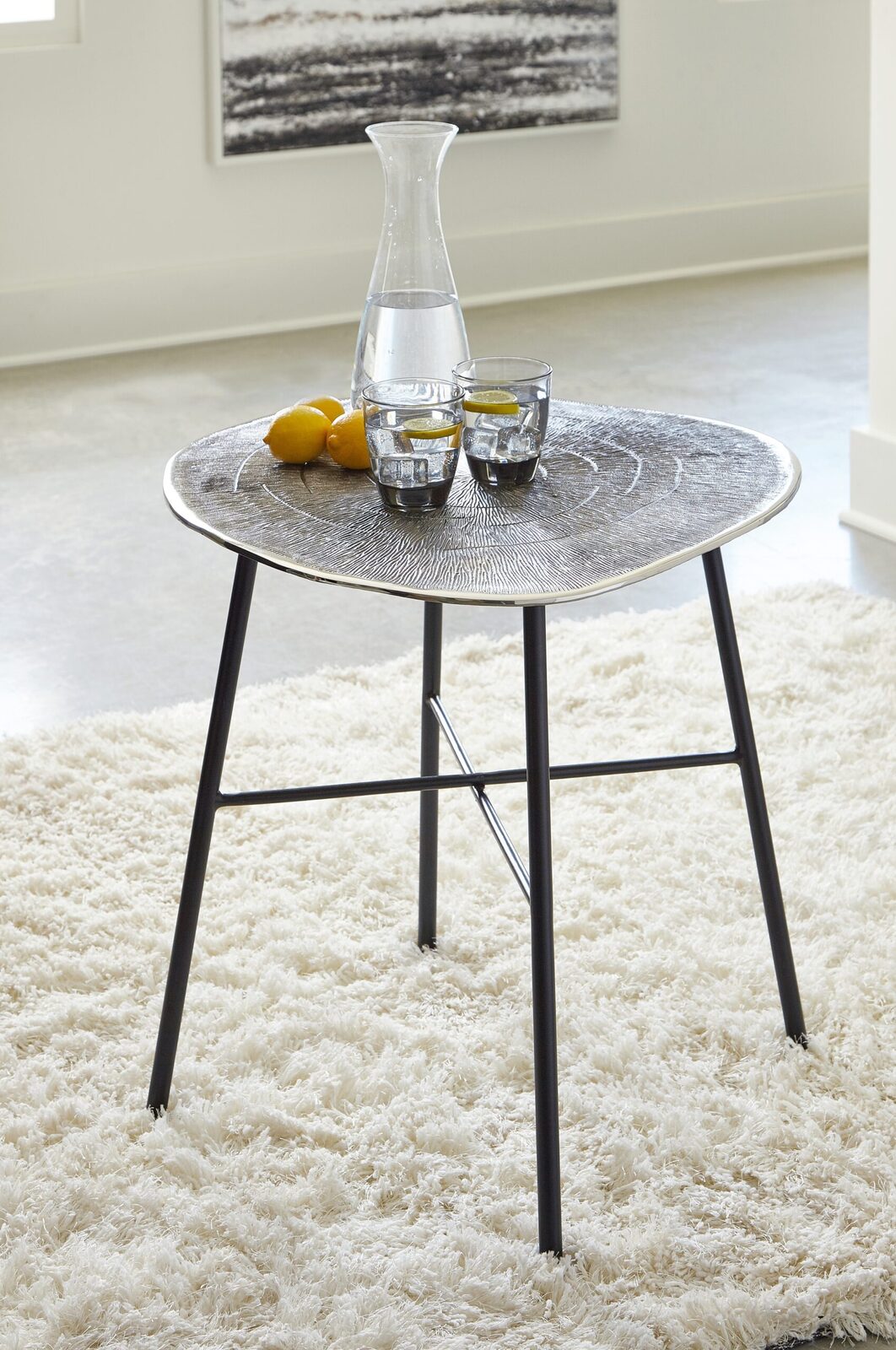 Laverford - Round End Table - Chrome / Black - Image 2