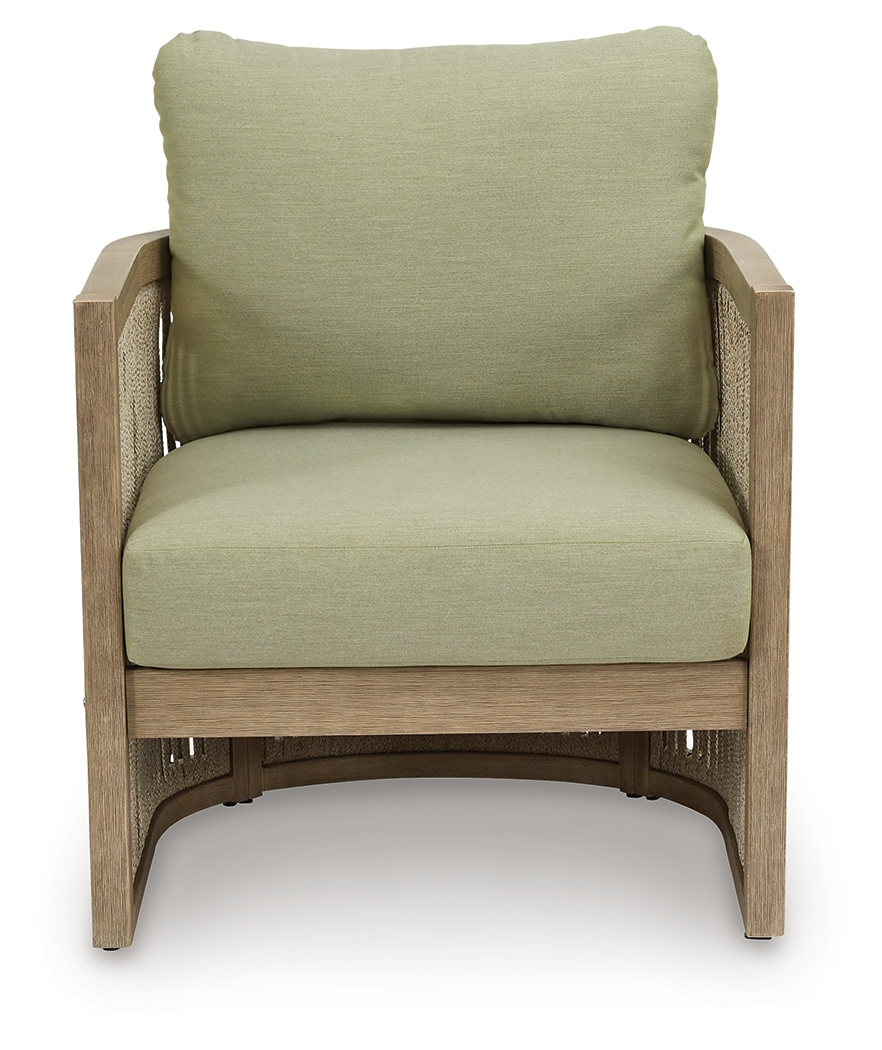 Serena Shores - Lounge Chair With Cushion (Set of 2) - Beige / Green - Image 3