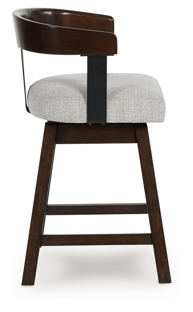 Haddigan - Upholstered Swivel Barstool (Set of 2) - Dark Brown - Image 5