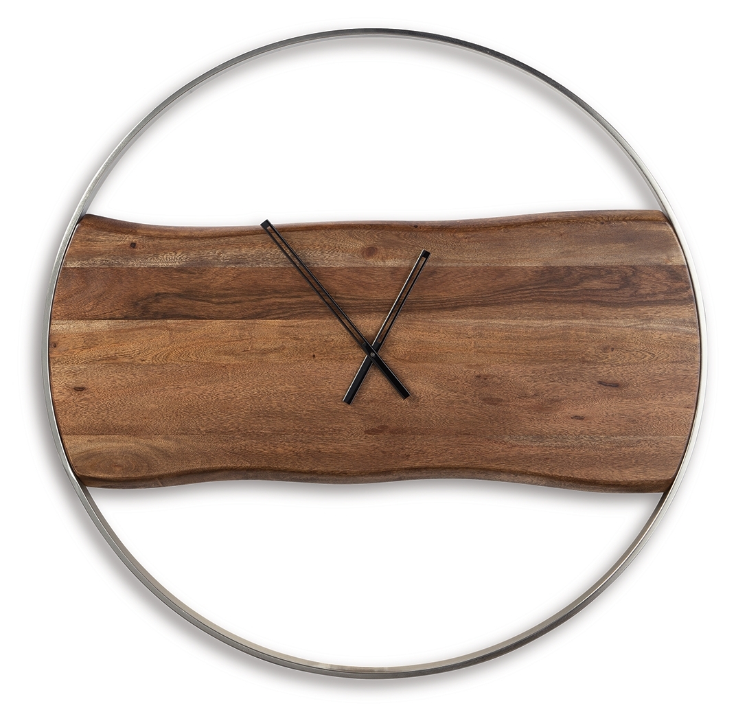 Panchali - Wall Clock - Brown / Silver Finish - Image 3