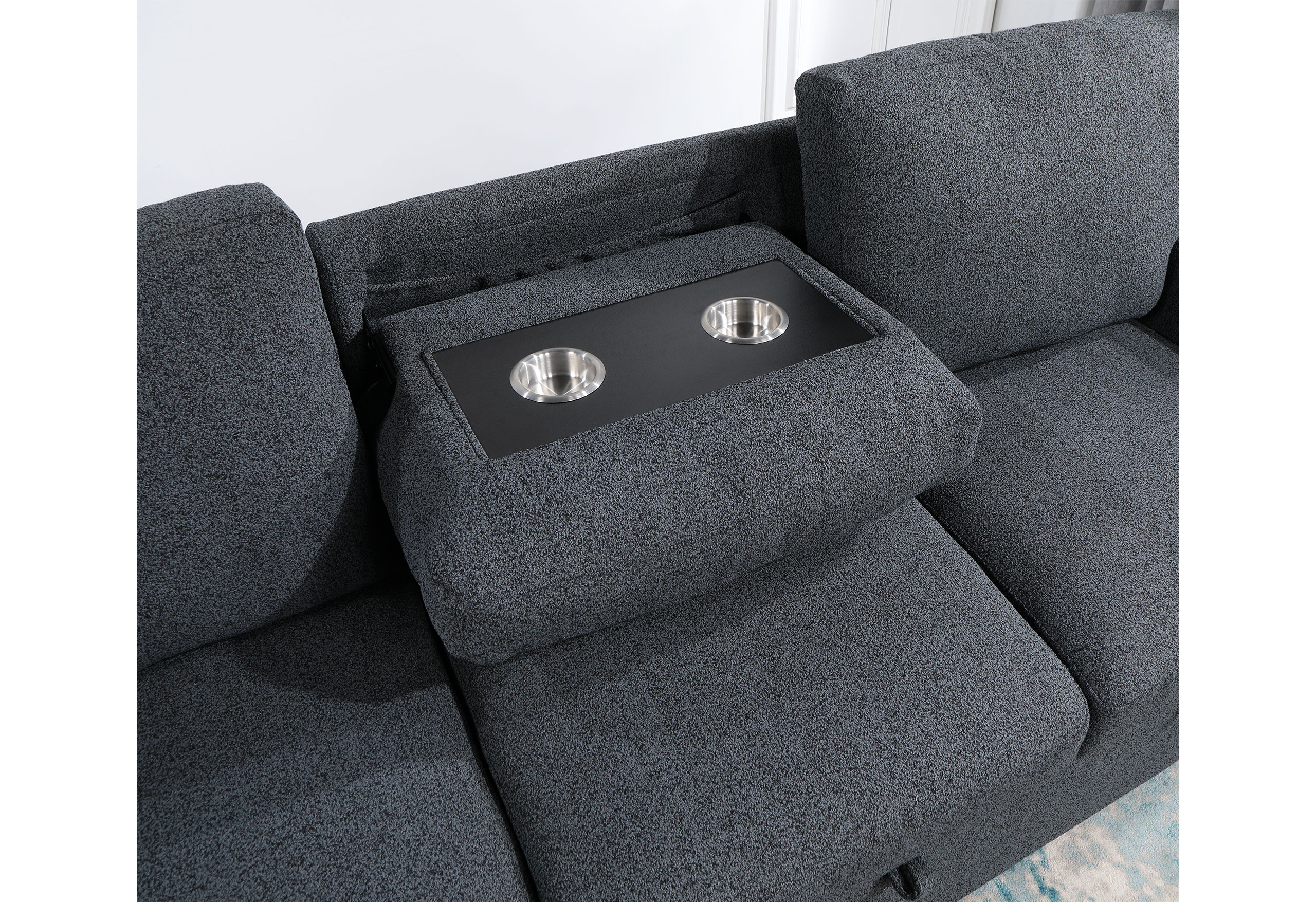 U0202 - Reversible Chaise With Storage - Dark Gray - Image 2