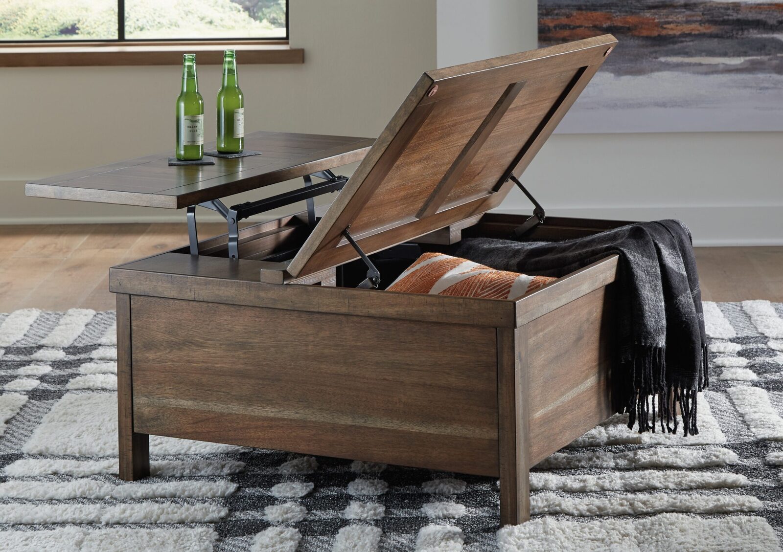 Moriville - Lift Top Cocktail Table - Grayish Brown - Image 6