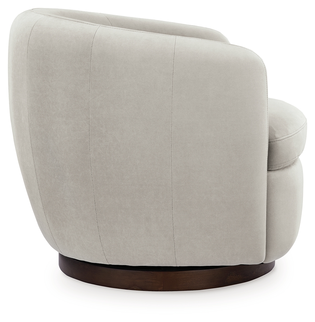 Annbury - Swivel Accent Chair - Light Beige - Image 4