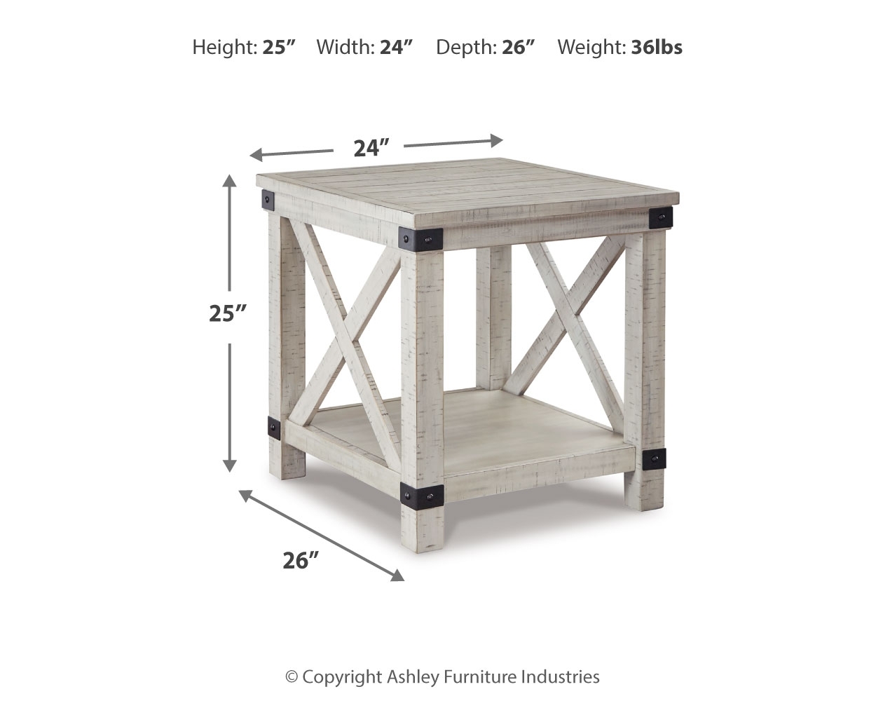 Carynhurst - Rectangular End Table - Whitewash - Image 4