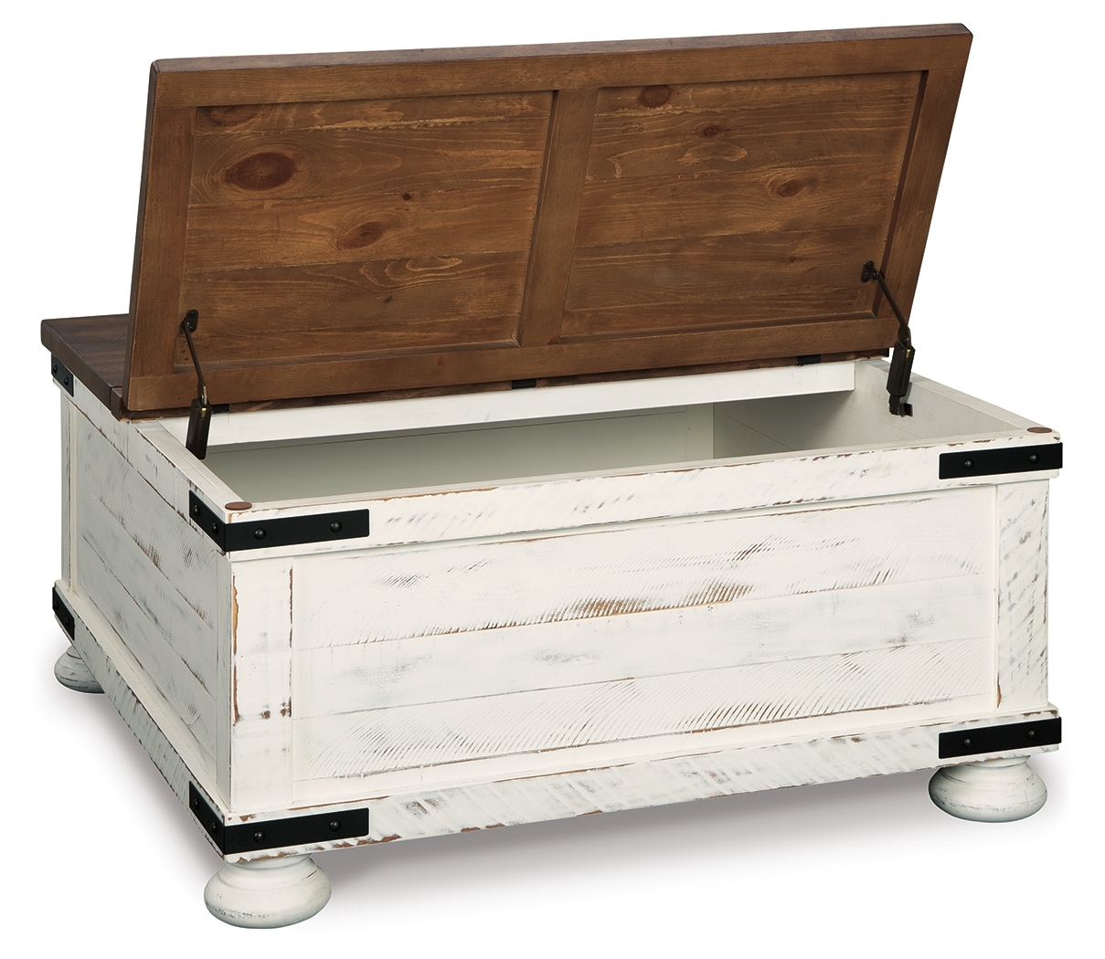 Wystfield - Cocktail Table with Storage - White / Brown - Image 6