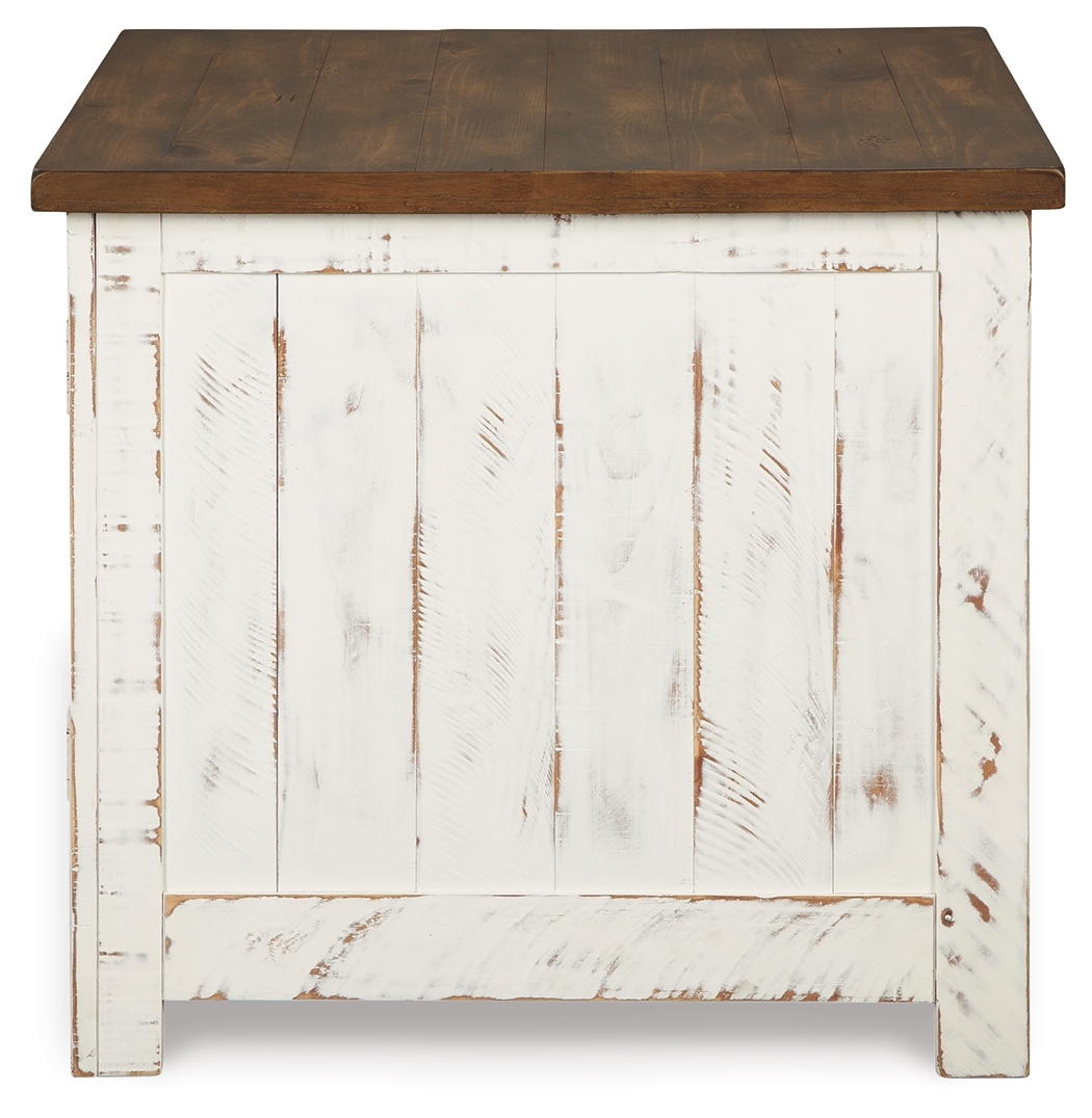 Wystfield - Rectangular End Table - 2 Doors - White / Brown - Image 6