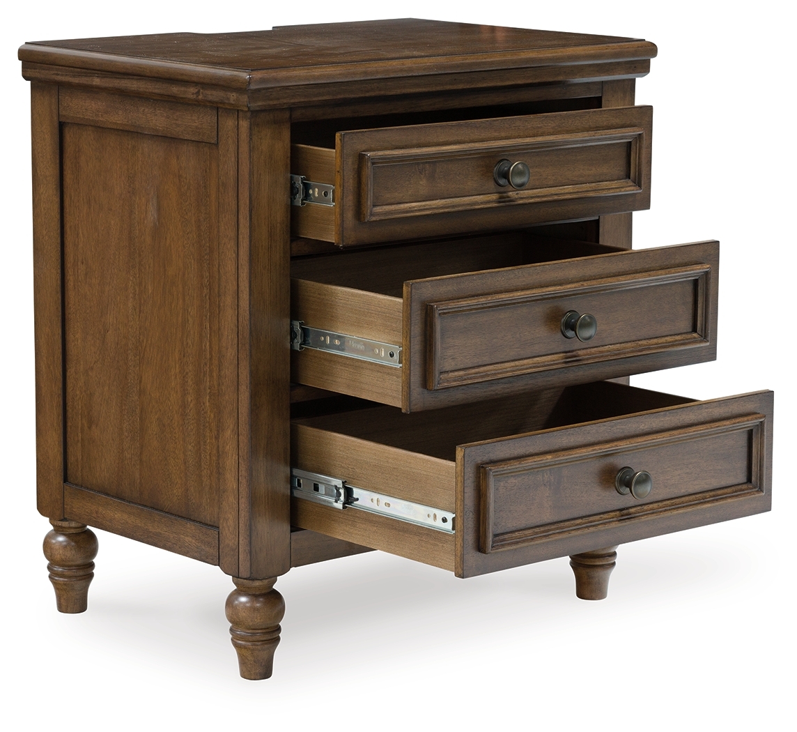 Sturlayne - Three Drawer Night Stand - Brown - Image 3