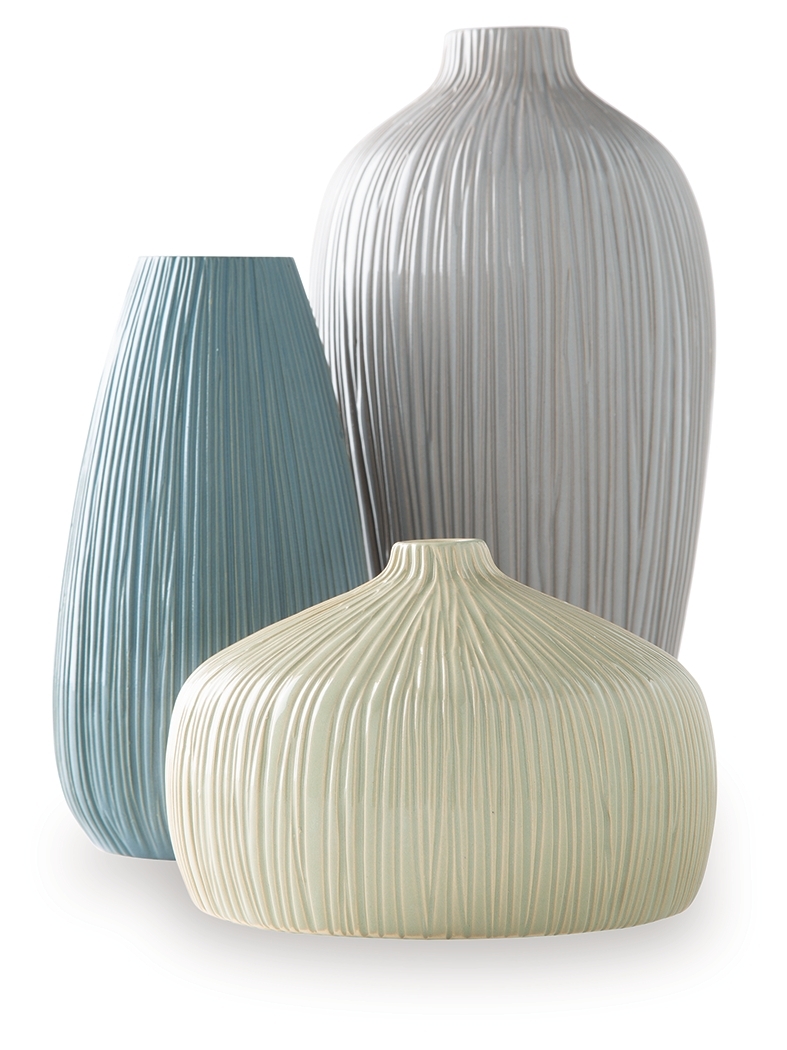 Eiderman - Vase Set (Set of 3) - Gray / Blue / Green - Image 3