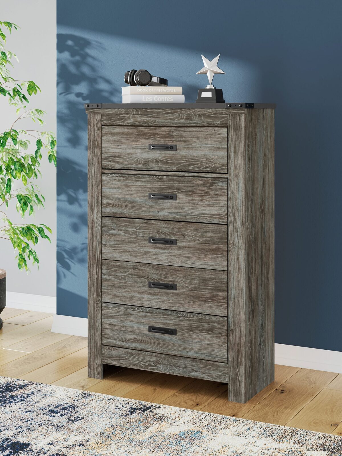 Frandern - Five Drawer Chest - Gray - Image 6