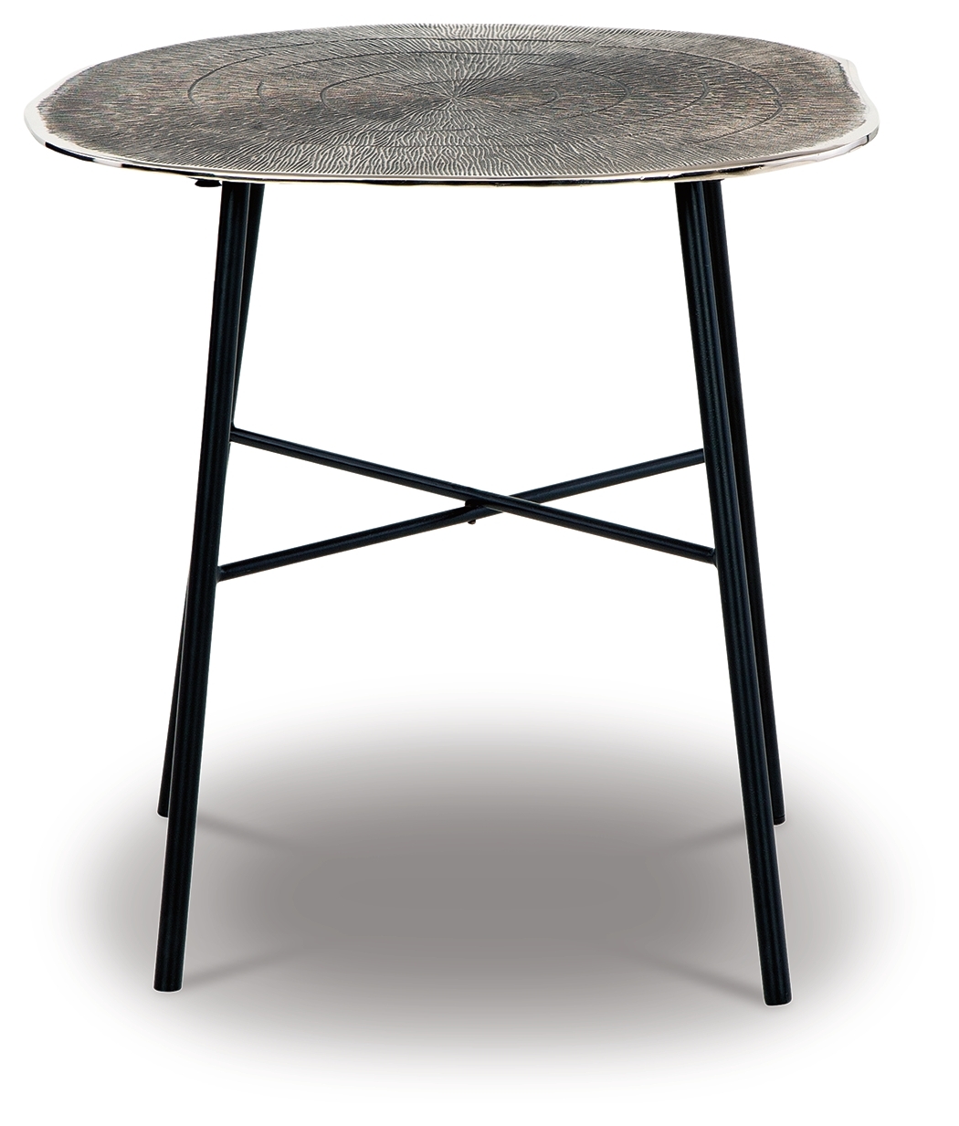 Laverford - Round End Table - Chrome / Black - Image 3