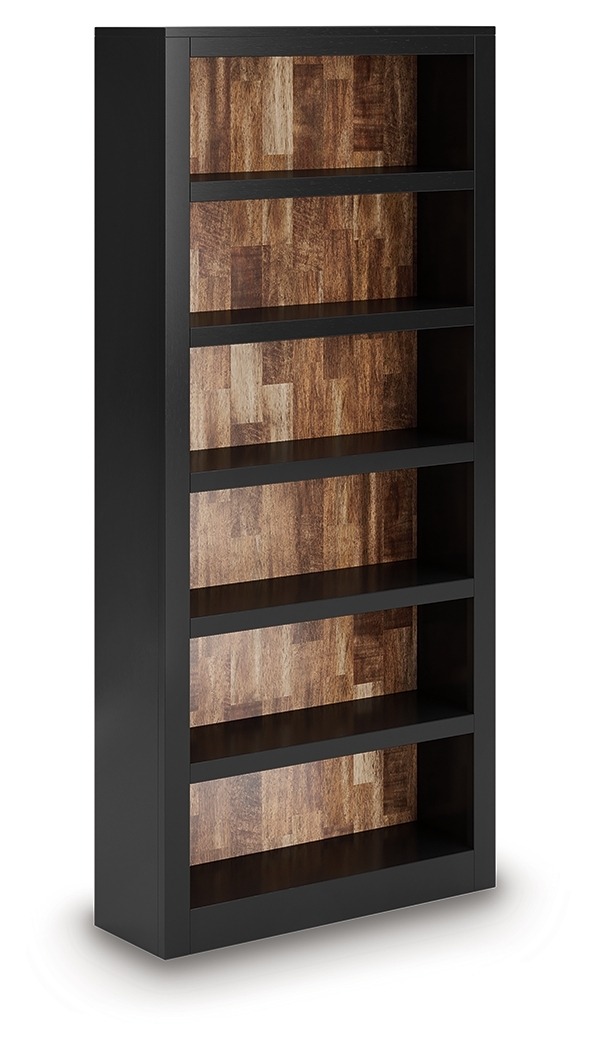 Wildenauer - 4 Pc. - Home Office Desk And Return, Swivel Desk Chair, Bookcase - Brown / Black - Image 11