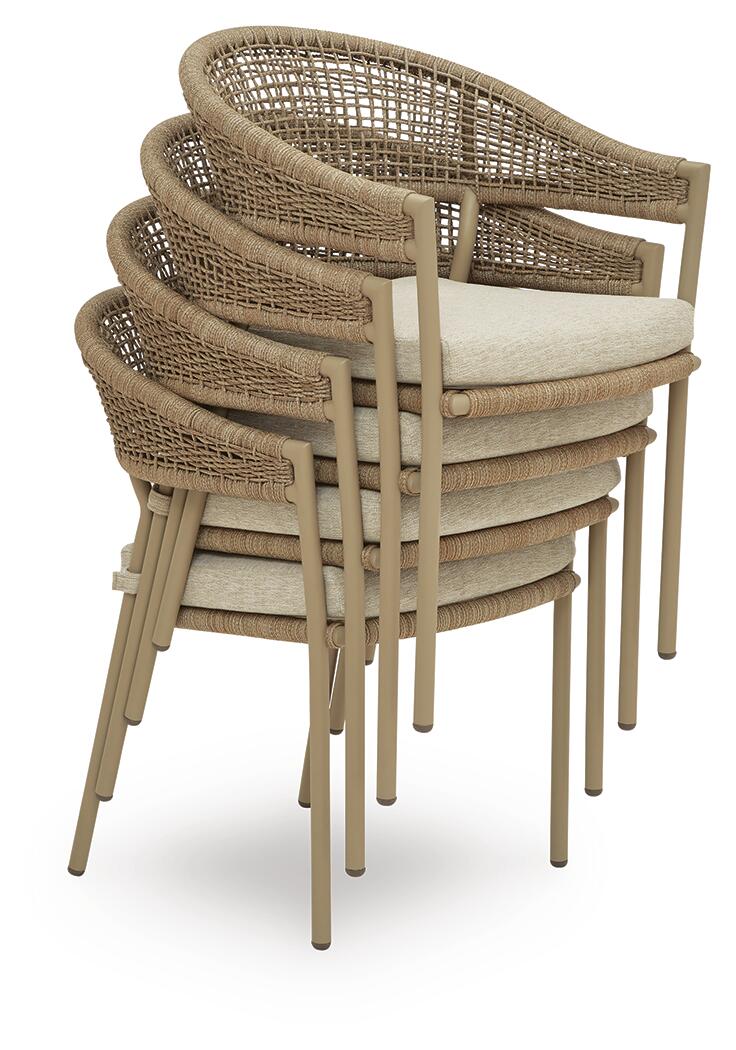 Orchard Beach - Arm Chair With Cushion (Set of 4) - Beige - Image 3