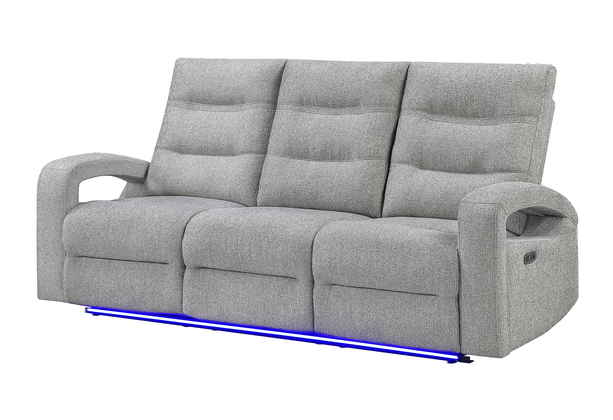 U6611 - Power Reclining Sofa With LED - Dark Gray - Image 4