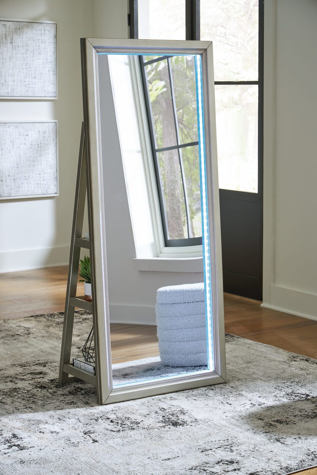 Evesen - Floor Standing Mirror With Storage - Champagne - Image 9