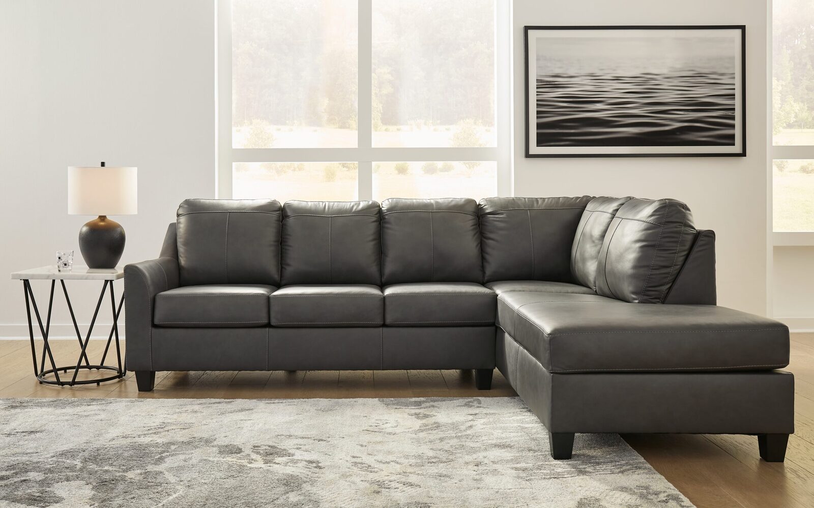 Valderno - 2-Piece Sectional With Raf Corner Chaise - Fog - Image 4