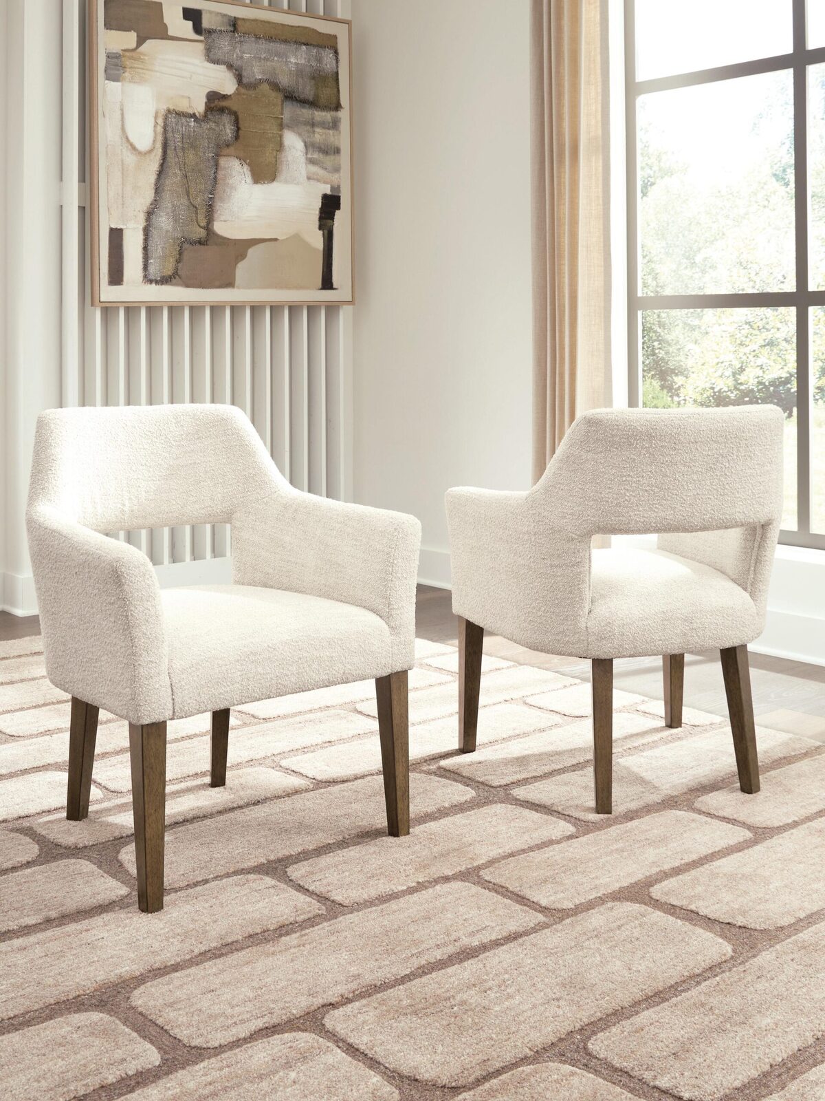 Marxmore - Dining Upholstered Arm Chair (Set of 2) - Beige / Brown - Image 2
