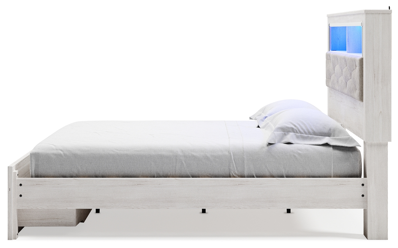 Altyra - King Upholstered Bookcase Bed With Storage - White - Image 7