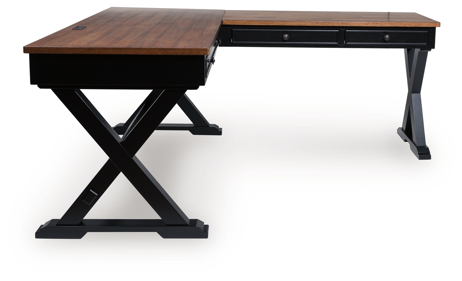 Wildenauer - Home Office Desk And Return - Brown / Black - Image 4