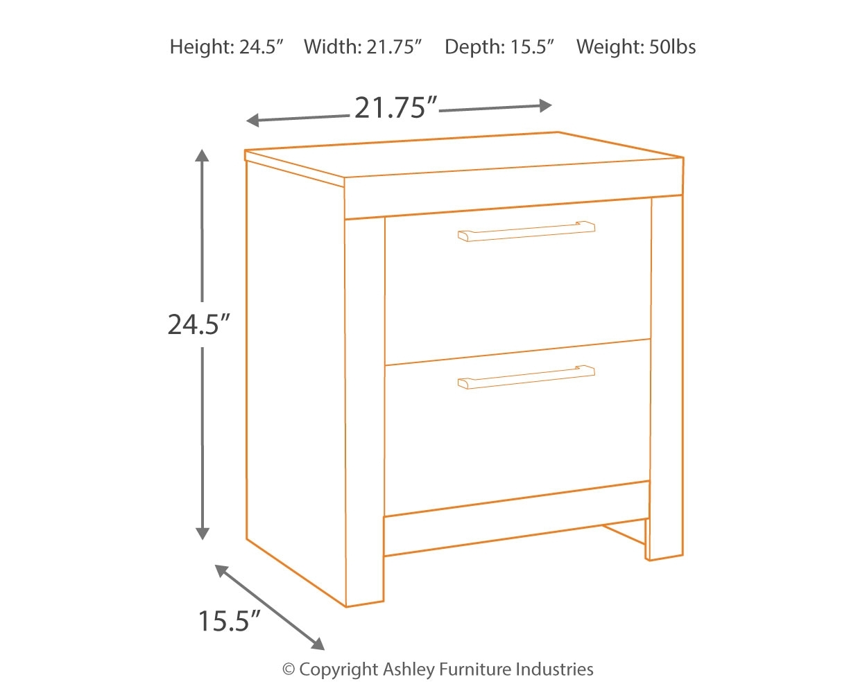 Derekson - Two Drawer Night Stand - Multi Gray - Image 5