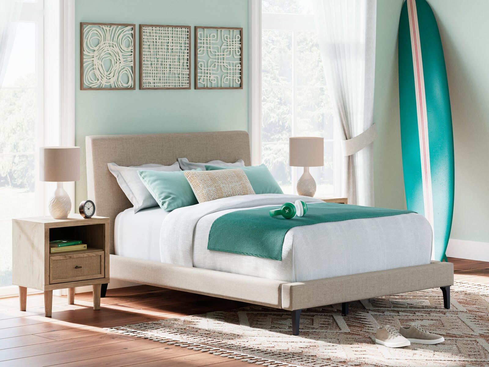 Cielden - Upholstered Bed With Roll Slats - Image 5