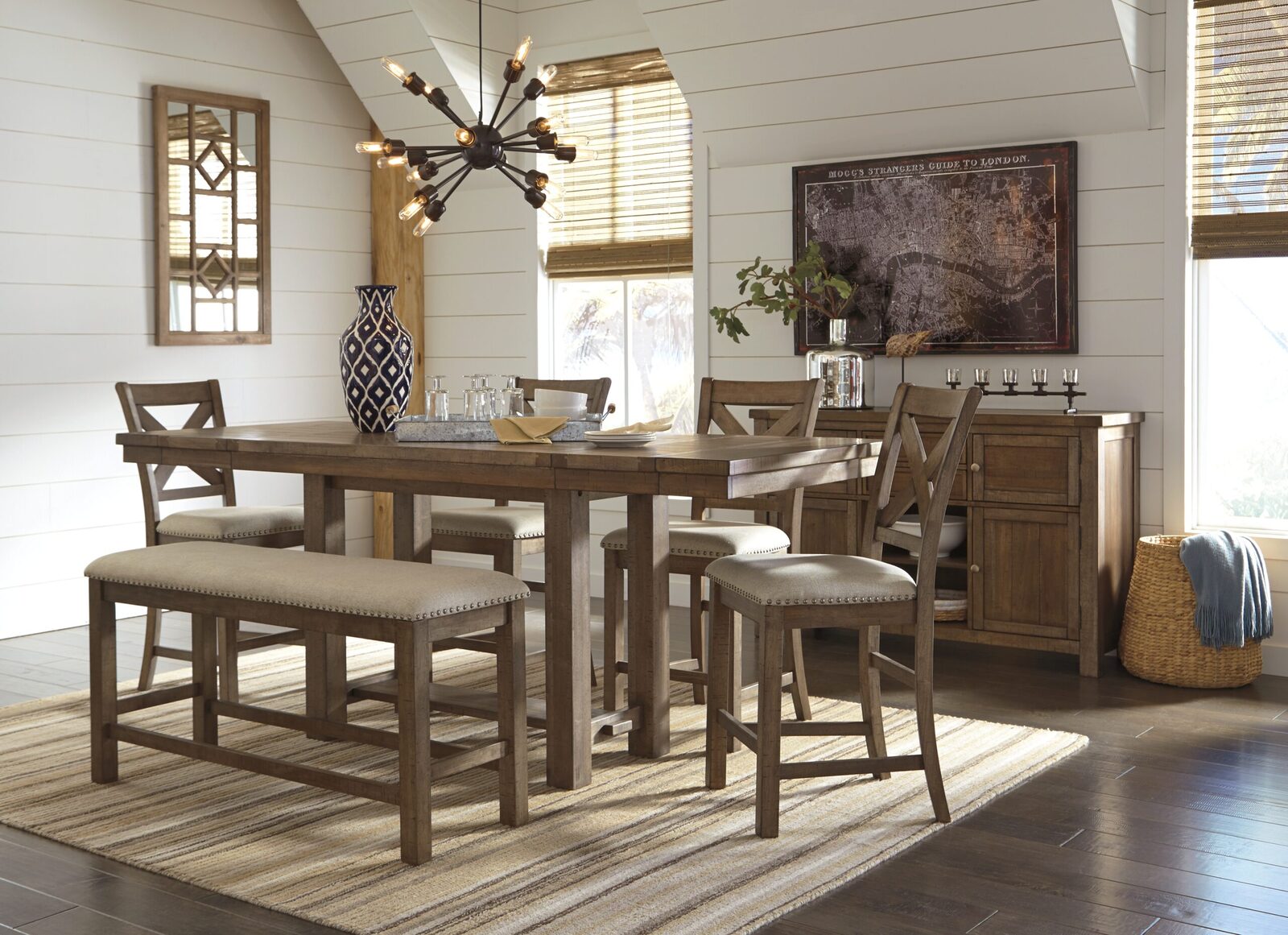 Moriville - Rectangular Dining Room Counter Extension Table - Grayish Brown - Image 5