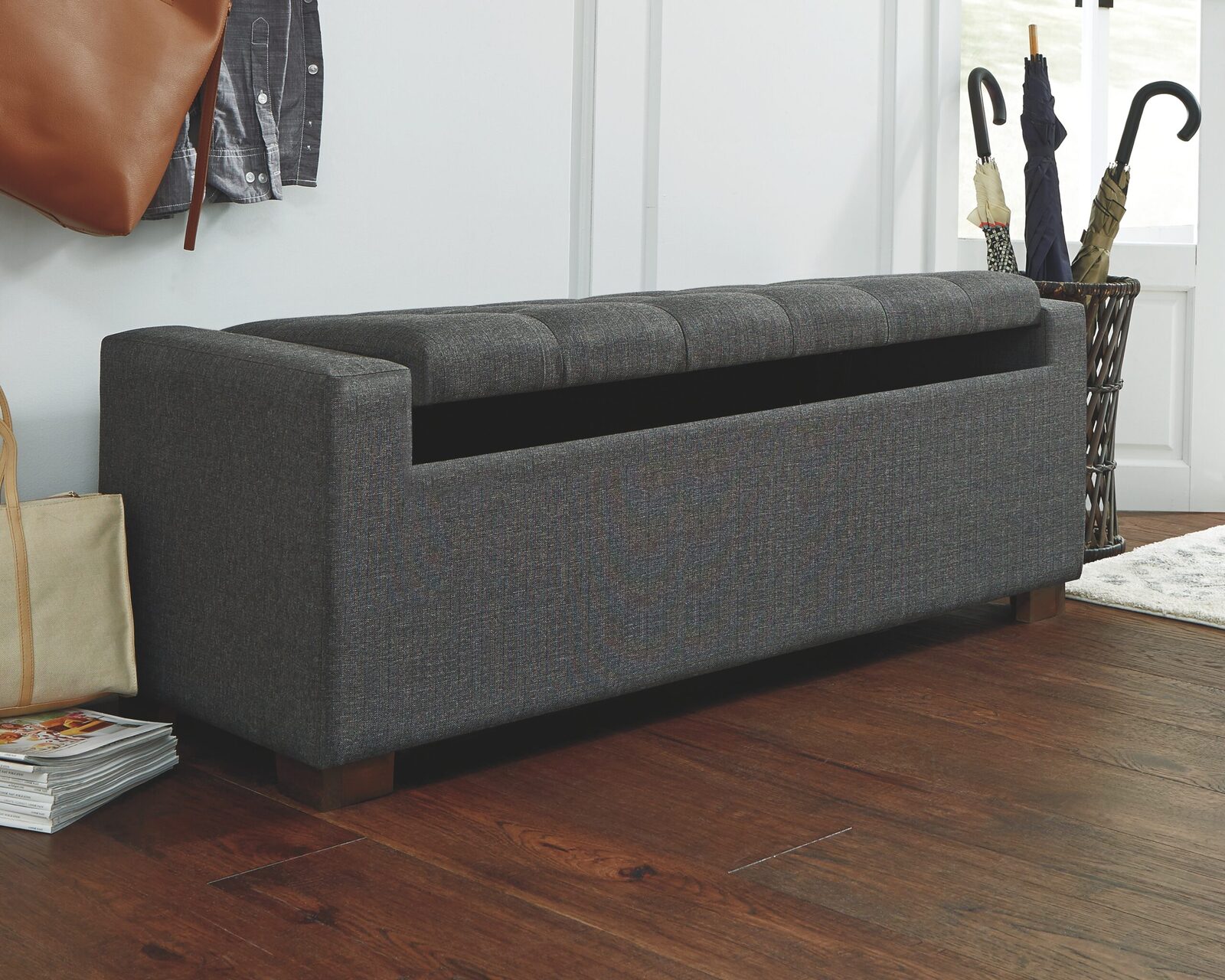 Cortwell - Storage Bench - Gray - Image 7