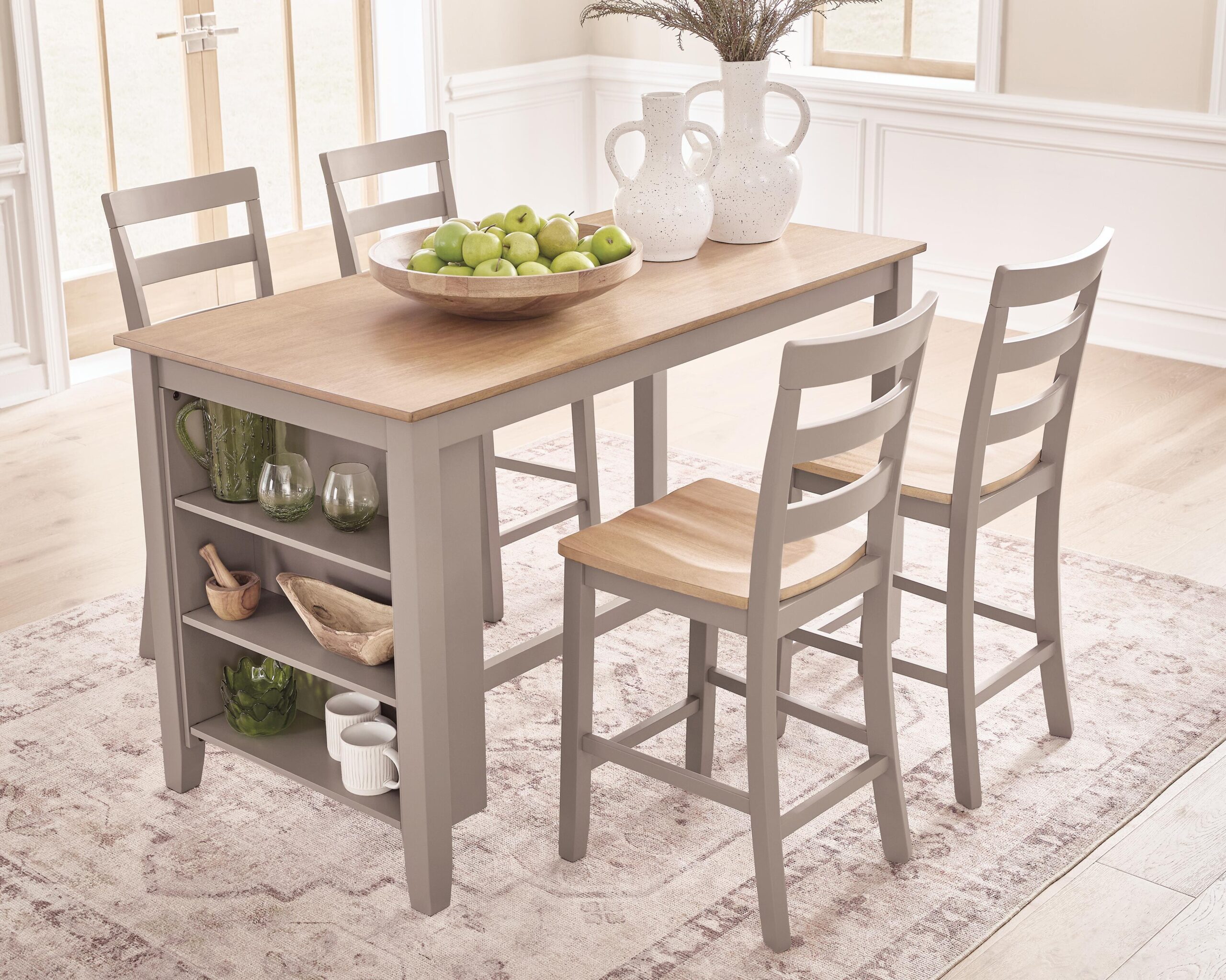 Harperfeld - Rectangular Dining Room Counter Table - Natural / Gray - Image 5